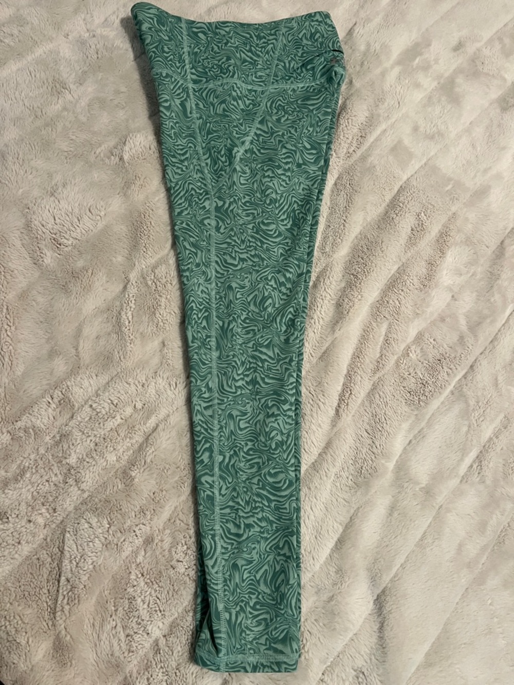 Under Armour Teal Marble-Print Cropped Leggings